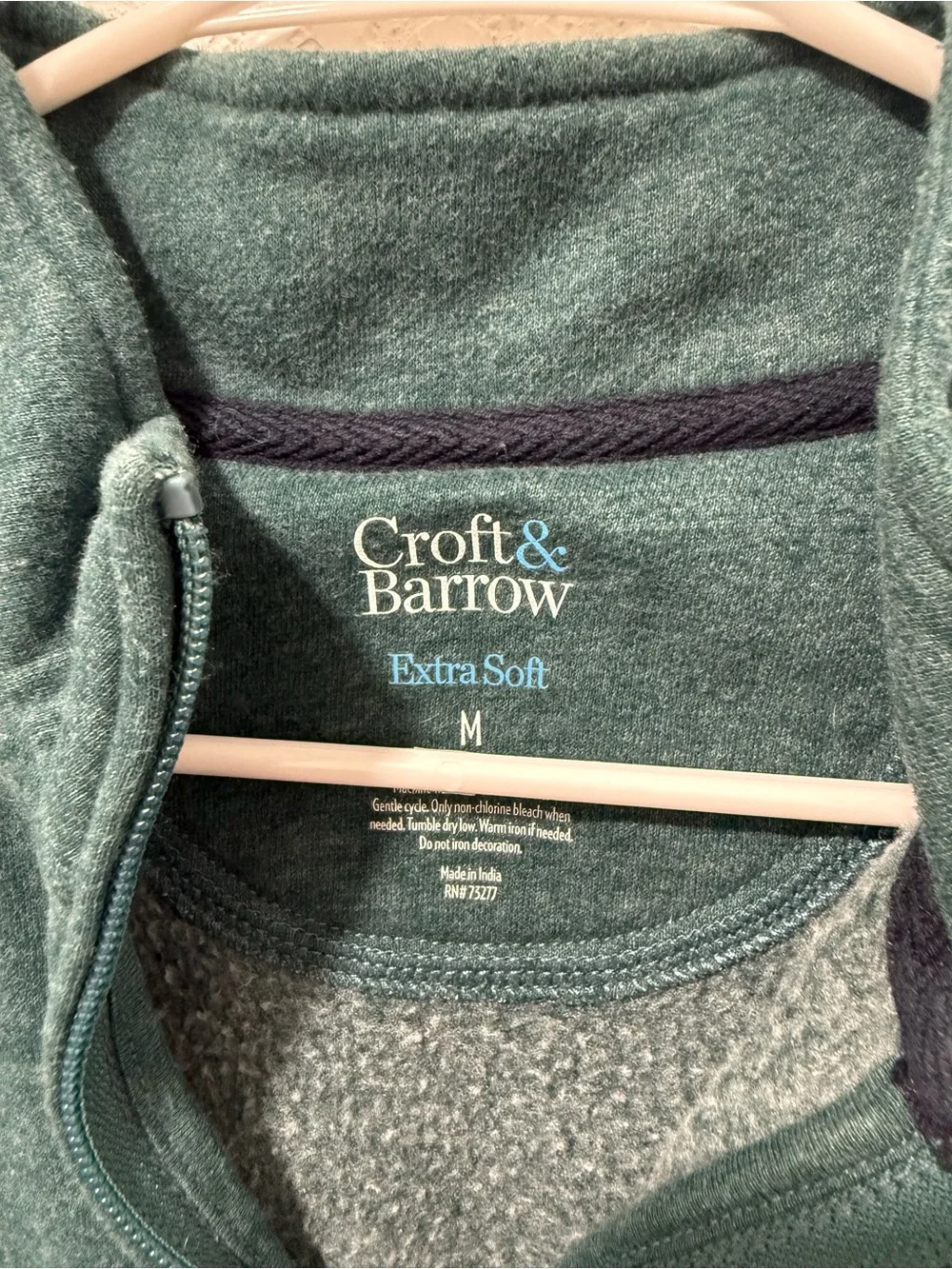 croft & barrow Men's Teal Half-Zip Sweater